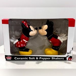 Mickey & Minnie Ceramic Figural Salt & Pepper Shakers New in Box